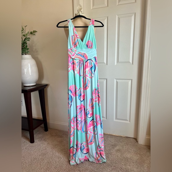 Lilly Pulitzer Sloane Maxi Dress in Minty Fresh on the Rocks - Picture 1 of 4